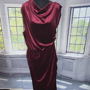 SHEIN Asymmetrical Burgundy Dress